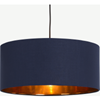 Picture of Oro Pendant Drum Lamp Shade, Navy and  Copper
