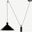 Picture of Ogilvy Rise and Fall Pendant, Matt Black and Antique Brass