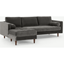 Picture of Scott 4 Seater Left Hand Facing Chaise End Corner Sofa, Concrete Cotton Velvet