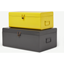 Picture of Daven Set of 2 Metal Storage Box Trunks, Yellow & Charcoal