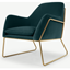 Picture of Frame Accent Armchair, Petrol Cotton Velvet with Bright Gold Frame