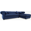 Picture of Branagh Right Hand Facing Chaise End Corner Sofa, Electric Blue Velvet