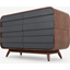 Picture of Esme Wide Chest Of Drawers, Dark Stain Ash & Grey