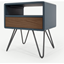 Picture of Ukan Bedside Table, Blue & Dark Stain Oak