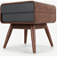 Picture of Esme Bedside Table, Dark Stain Ash & Grey