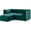 Picture of Juno 2 Seater Modular Sofa with Footstool, Seafoam Blue Velvet