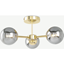 Picture of Globe Flush Pendant, Brass and Smoked Glass