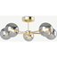 Picture of Globe Large Flush Pendant, Brass and Smoked Glass