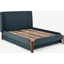 Picture of Roscoe Super King Size Bed With Storage Drawers, Aegean Blue & Dark Stain Oak Legs
