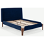 Picture of Roscoe King Size Bed, Royal Blue Velvet & Dark Stain Oak Legs