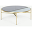 Picture of Stanley Coffee Table, Smoked Rippled Glass and Brass