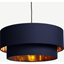 Picture of Oro Pendant Drum Lamp Shade Layered, Navy & Copper