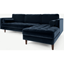 Picture of Scott 4 Seater Right Hand Facing Chaise End Corner Sofa, Navy Cotton Velvet