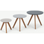 Picture of Set of 3 Orion Side Tables, Dark Stain and Grey