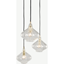 Picture of Kaleido Cluster Pendant Light, Clear Glass and Brass