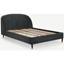 Picture of Margot King Size Bed, Midnight Grey Velvet & Black Stain Copper Legs