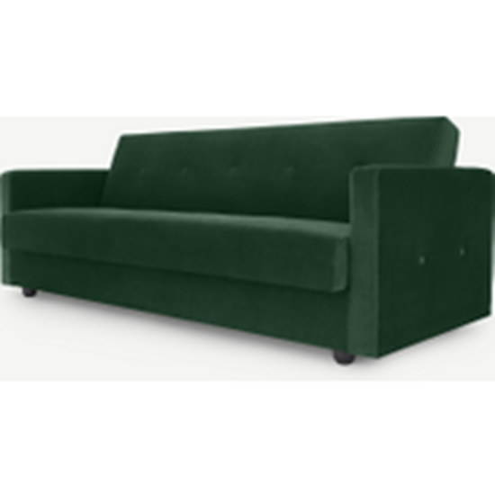 Chou Click Clack Sofa Bed with Storage, Velvet Pine Green