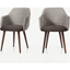 Picture of Set of 2 Lule Carver Dining Chairs, Light and Dark Grey Velvet