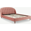 Picture of Margot Super King Size Bed, Blush Pink Velvet & Dark Stain Copper Legs