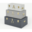 Picture of Gunner Set of 3 Extra Large Metal Storage Trunks, Tonal Grey