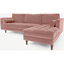 Picture of Scott 4 Seater Right Hand Facing Chaise End Corner Sofa, Blush Pink Cotton Velvet