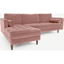 Picture of Scott 4 Seater Left Hand Facing Chaise End Corner Sofa, Blush Pink Cotton Velvet