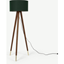 Picture of Bree Turned Wood Tripod Floor Lamp, Dark Wood & Green