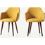 Picture of Lule Set of 2 Carver Dining Chairs, Yellow & Walnut