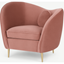 Picture of Kooper Accent Armchair, Blush Pink Velvet