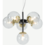Picture of Globe Small Chandelier, Black Antique Brass and Smoked Glass
