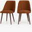 Picture of Lule Set of 2 Dining Chairs, Rust Velvet & Walnut