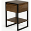 Picture of Rena Bedside Table, Mango Wood & Black Metal