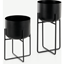 Picture of Salix Set Of Two Plant Stands, Black