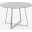 Picture of Haku 4 Seat Round Dining Table, Brushed Stainless Steel and Smoked Glass