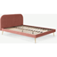Picture of Eulia King Size Bed, Blush Pink Velvet & Brass Legs