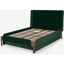 Picture of Roscoe Double Bed with Storage Drawers, Pine Green Velvet & Dark Stain Oak Legs