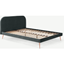 Picture of Eulia King Size Bed, Midnight Grey Velvet & Copper Legs