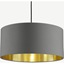 Picture of Oro Pendant Drum Lamp Shade, Grey & Brushed Brass