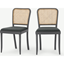 Picture of Set of 2 Raleigh Dining chairs, Charcoal and Rattan