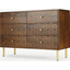 Picture of Hedra Wide Chest of Drawers, Mango Wood and Brass
