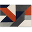 Picture of Holden Geometric Hand Tufted Wool Rug, Large 160 x 230cm, Burnt Orange & Charcoal Grey