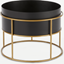 Picture of Echo Free Standing Round Low Powdercoated Plant Stand, Black & Metallic Gold