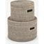 Picture of Hadid Set of 2 Hand Woven Rattan Storage Baskets, Grey
