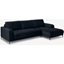 Picture of Luciano Right Hand Facing Chaise End Corner Sofa, Twilight Blue Velvet