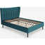 Picture of Charley Double Bed, Seafoam Blue Velvet & Black Legs