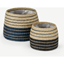 Picture of Inca Set of 2 Seagrass Planters, Natural, Blue & Black