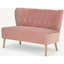 Picture of Charley 2 Seater Sofa, Vintage Pink Velvet, Natural Leg