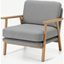 Picture of Lars Accent Armchair, Mountain Grey and Oak Frame