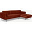 Picture of Harlow Right Hand Facing Chaise End Sofa, Brick Red Velvet