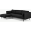 Picture of Harlow Left Hand Facing Chaise End Corner Sofa, Denver Black Leather
